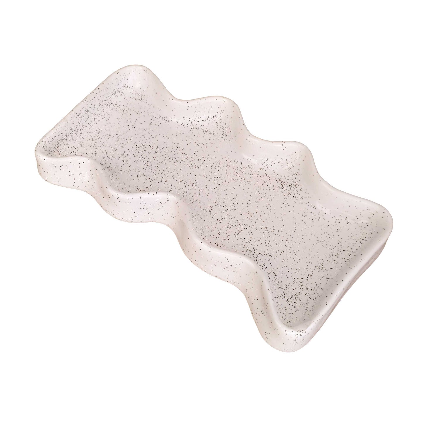 Ceramic Wave Tray - Rectangle White