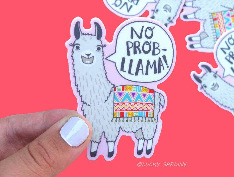 Llama No Prob Llama Vinyl Sticker