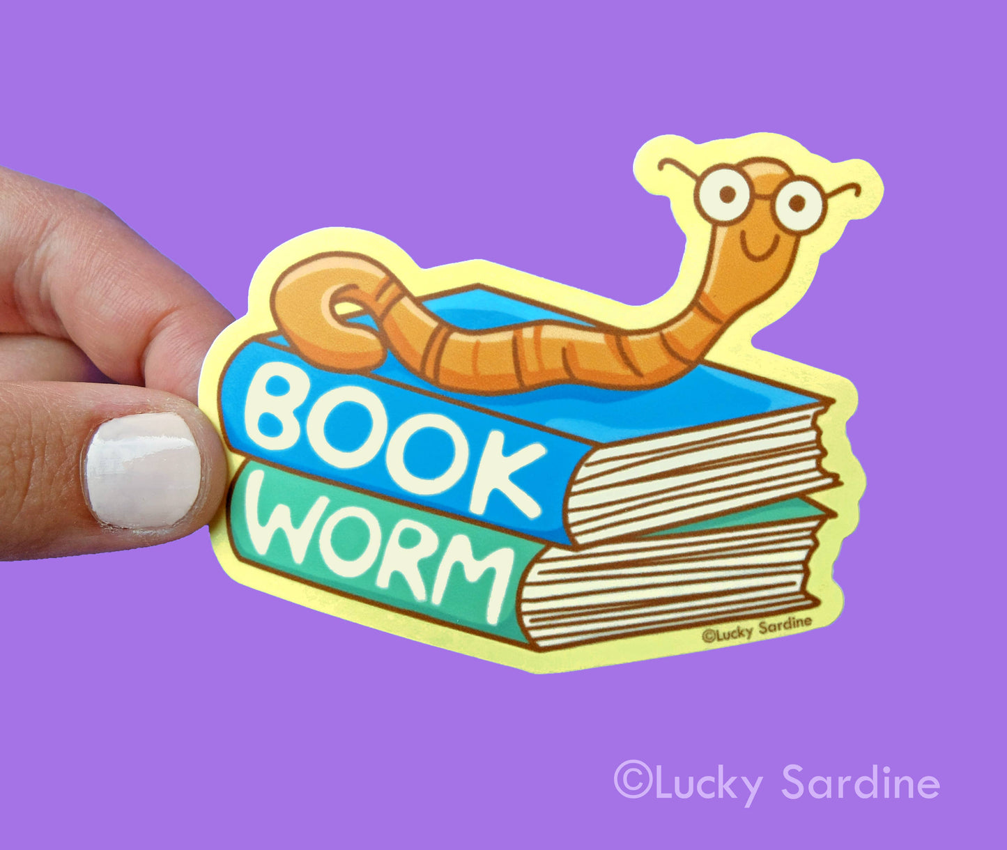 Book Worm Vinyl Sticker