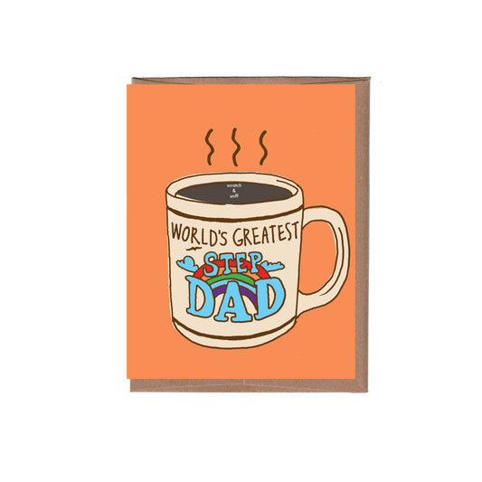 Scratch & Sniff Step Dad Mug Greeting Card