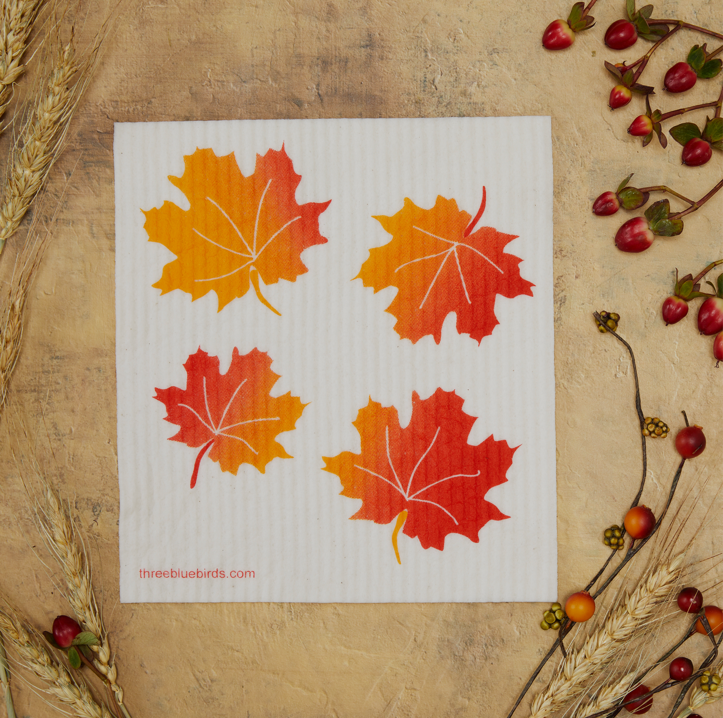 Maple Leaves Swedish Dishcloth