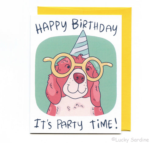Dog Happy Birthday, It's Party Time Card!