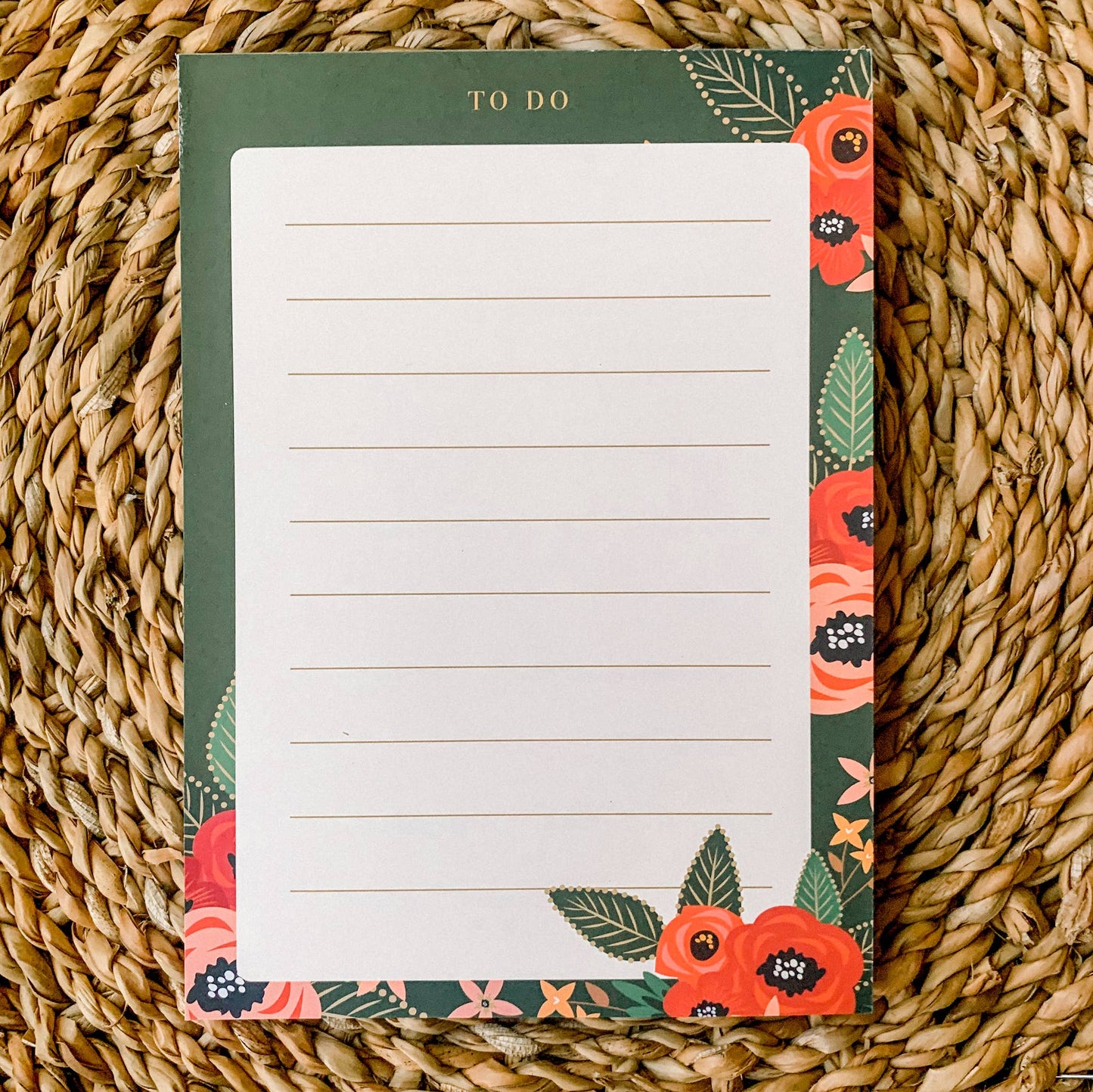 Floral To Do List Notepad, 5" x 7"