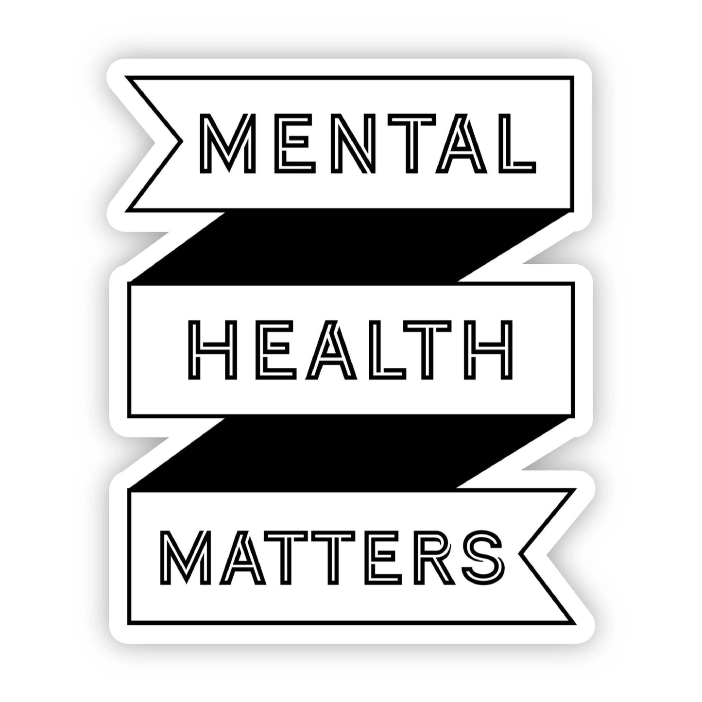Mental Health Matters Black Banner Sticker