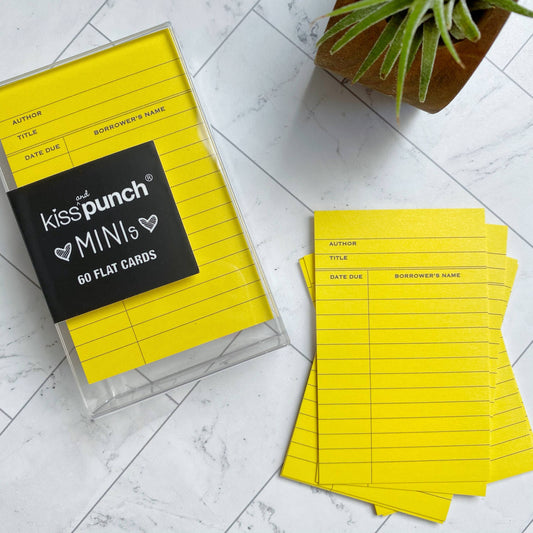 Mini Notecard Set of 60 - Library Card (Yellow)