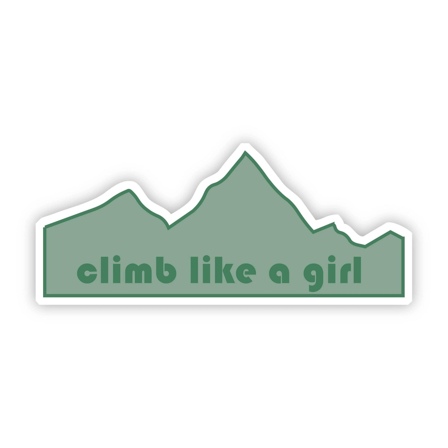 Climb Like a Girl Green Mountain Sticker