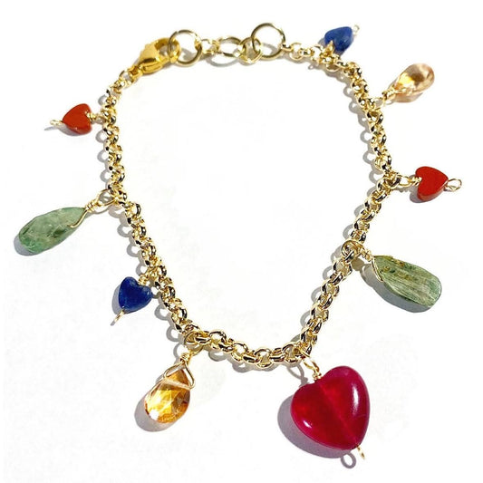 Valentines Day Heart Charm Bracelet Valentines Day Jewelry