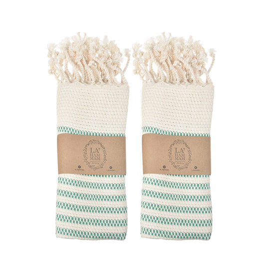 Shiran Turkish Cotton Kitchen / Hand Towel 18x36inches: Green